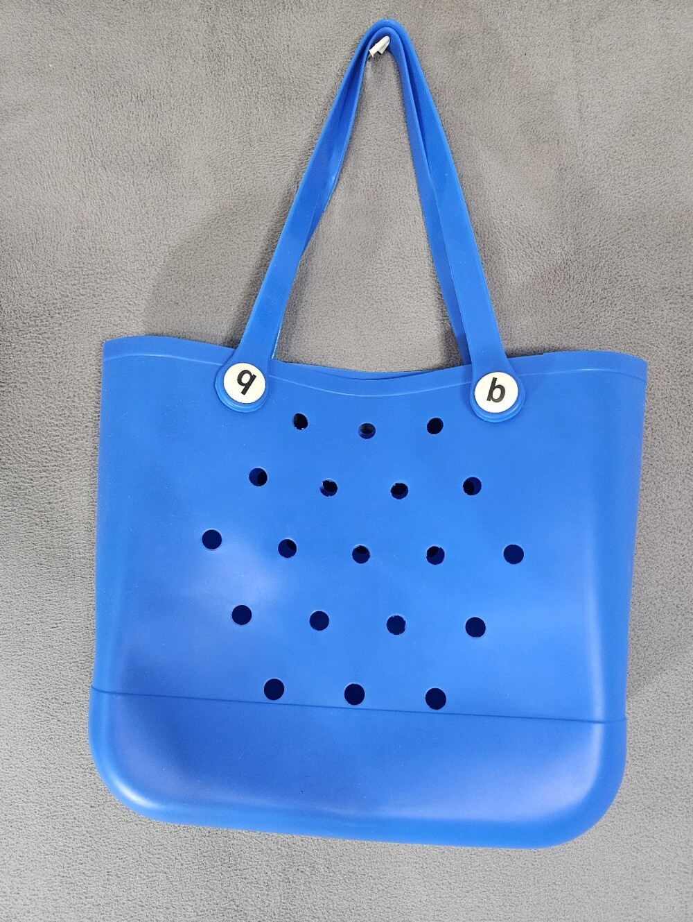 Blue EVA Waterproof Beach Tote Bag Bogg Style Large Perforated Rubber Tote Soft